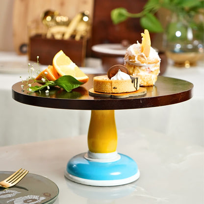 Pedestal Acacia Wooden Cake Stand