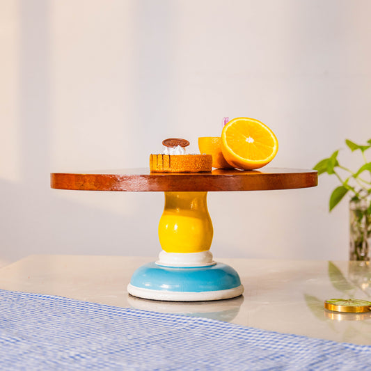 Pedestal Acacia Wooden Cake Stand