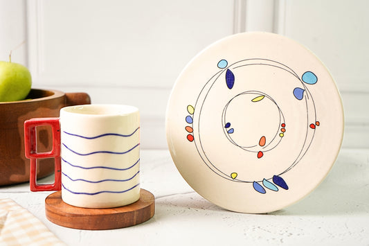 Breakfast Set - Ceramic Mug + Plate (Comes in a Giftbox)