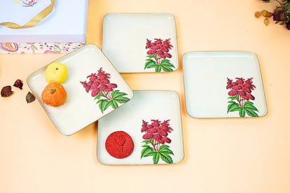 Nature’s Delight Gold Quarter Snack Plates - Set of 4 (Comes in a Giftbox)