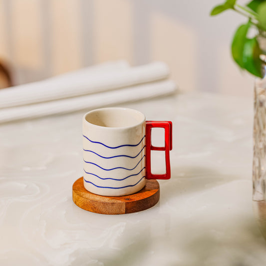 Nautical Horizon Ceramic Mug (Red)