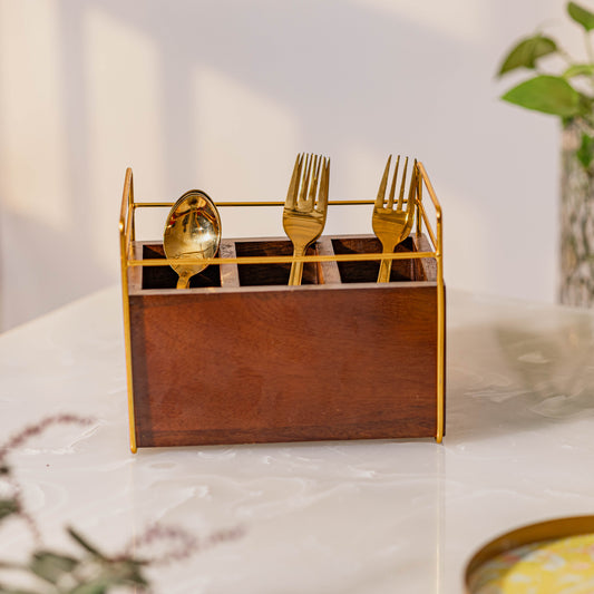 Aura Wooden Cutlery Holder